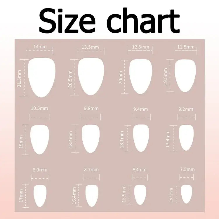 Strawberry French almond press on nails – 24PCS
