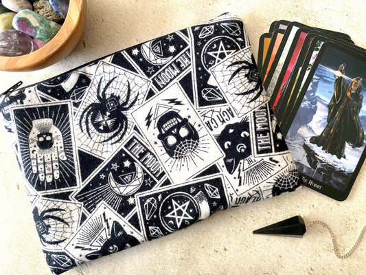 Witchy Tarot Bag - Goth Zipper Pouch