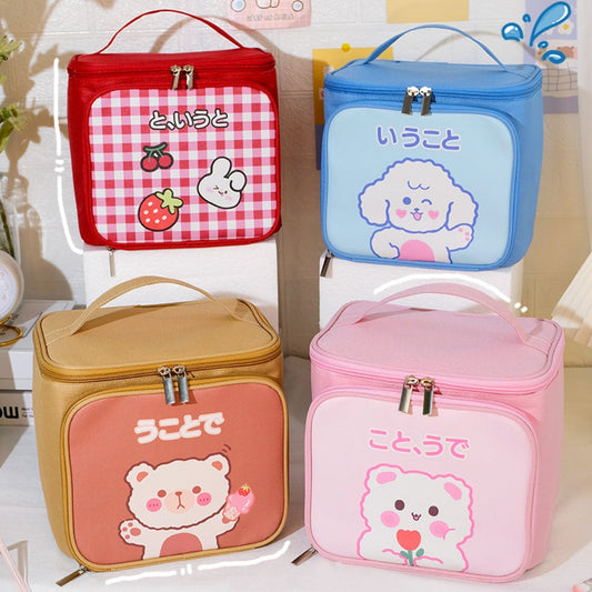 Cute Large Capacity Portable Storage Toilet Bag – Travel Bucket Cosmetic Bag for Women | Spacious Makeup Bag Organizers | Perfect Travel Makeup Bag