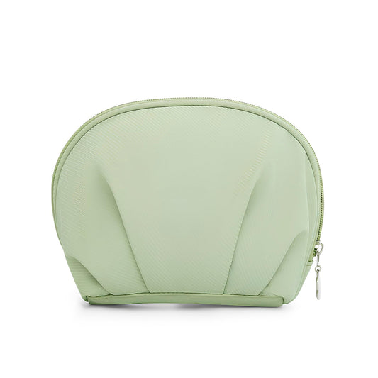 E-Tree Makeup Bag Half Moon Cosmetic Pouch Travel Toiletry Organizer Green