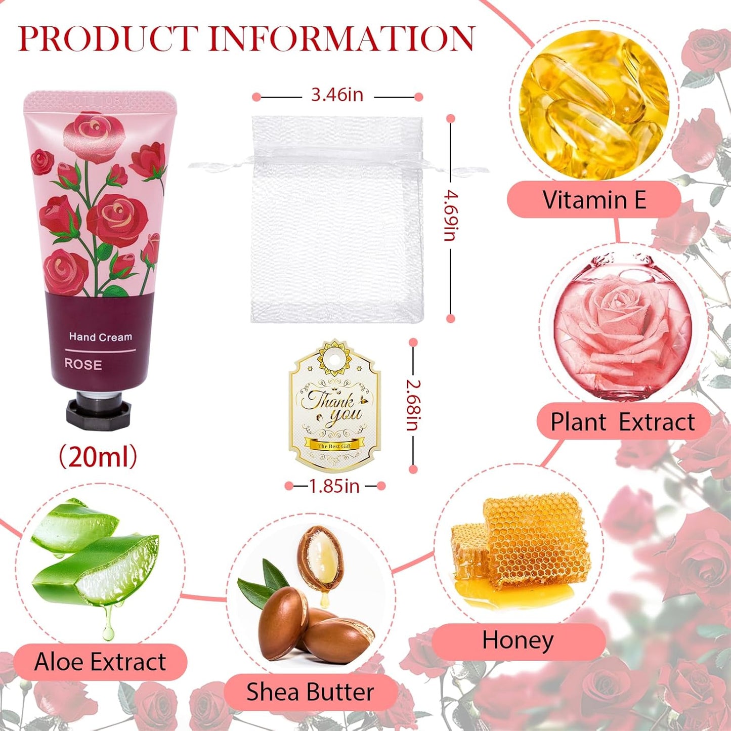 Moisturizing Rose Hand Cream - 3 Packs