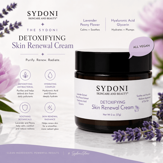 SHIPS 5/30 SYDONI DETOXIFYING SKIN RENEWAL CREAM with Lavender & Peony | Restore & Rebalance Net. Wt. 2oz. (57g)