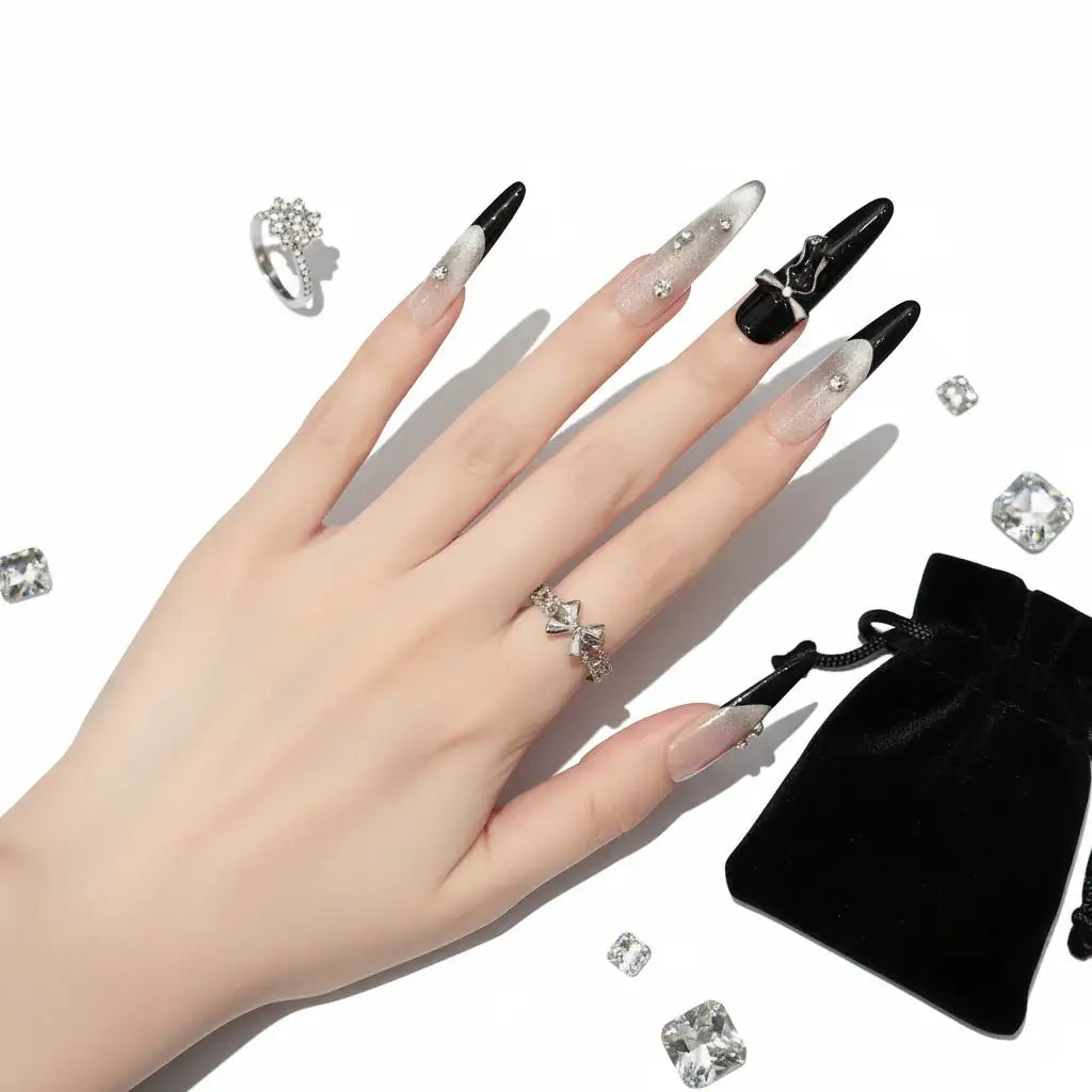 Pink Purple Cat Eye Press On Nails