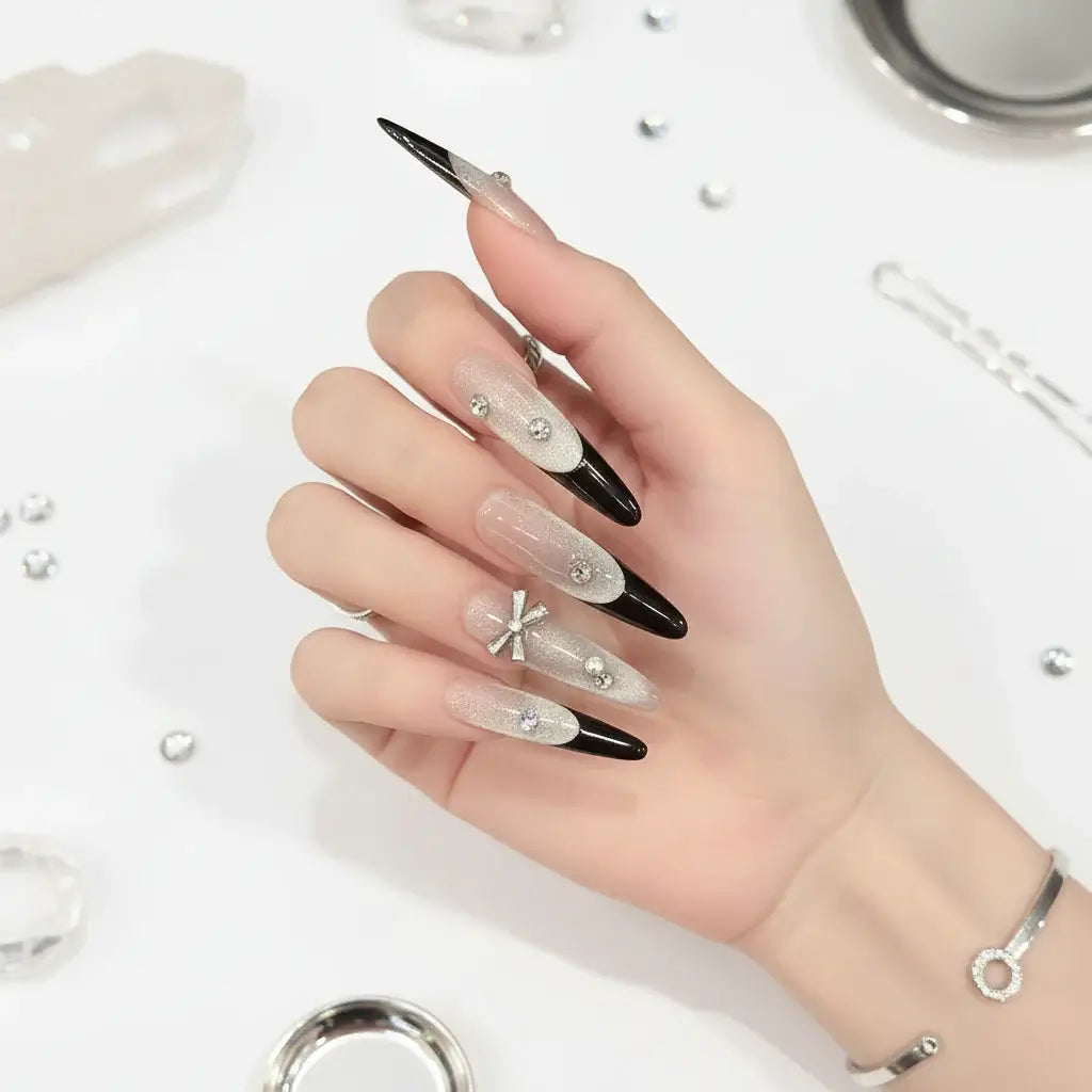 Pink Purple Cat Eye Press On Nails