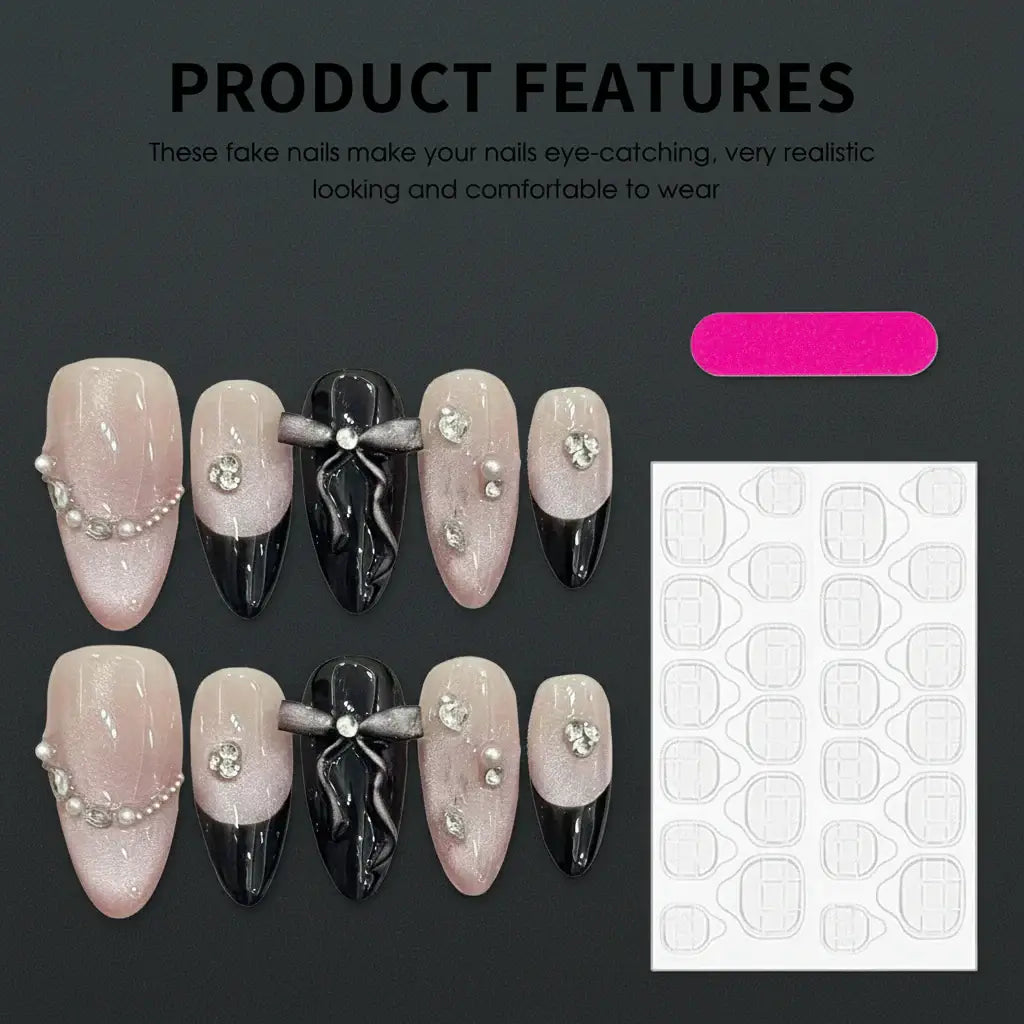 Pink Purple Cat Eye Press On Nails