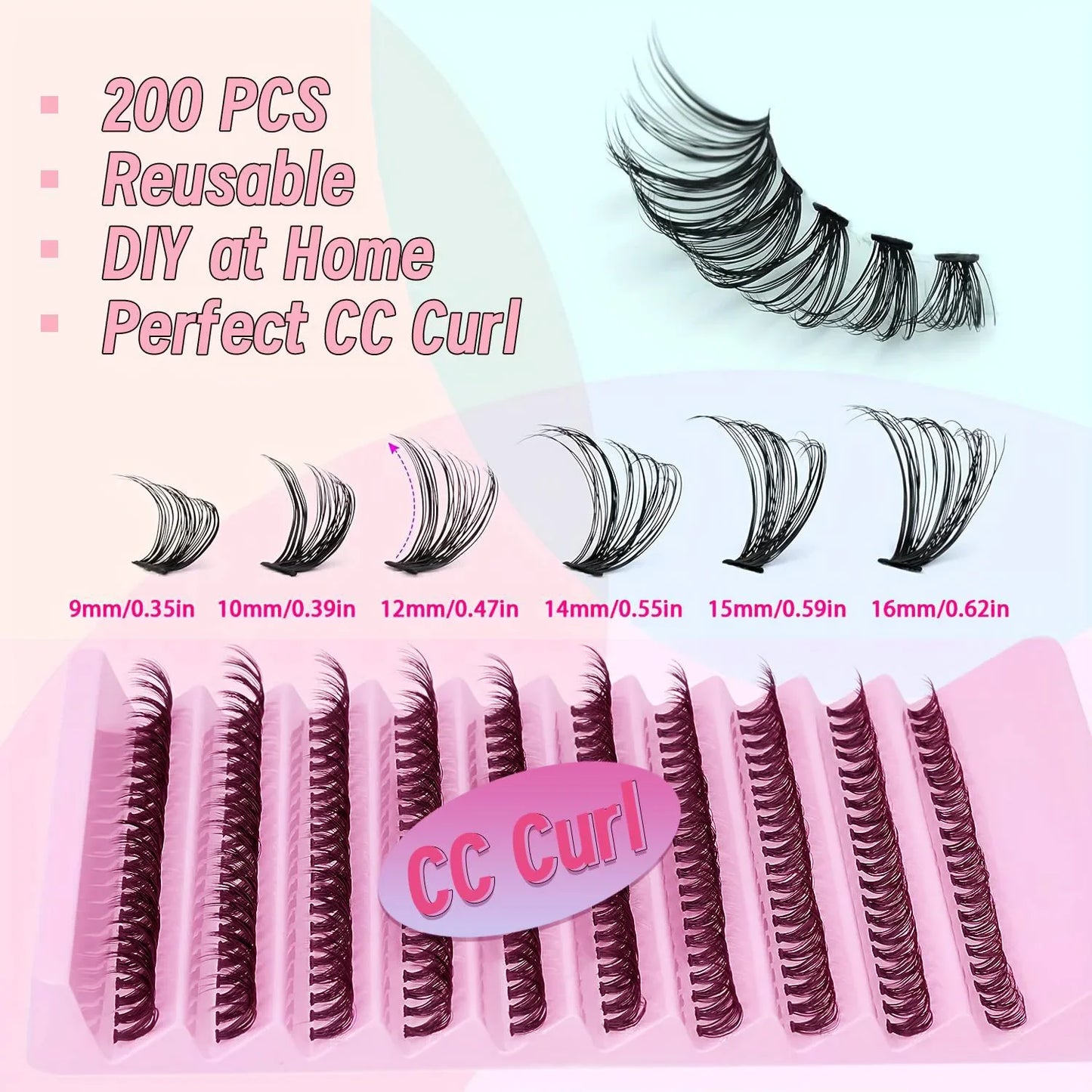 Cluster Lashes 200 Pack | DIY Individual Eyelashes with Natural Wispy Look
