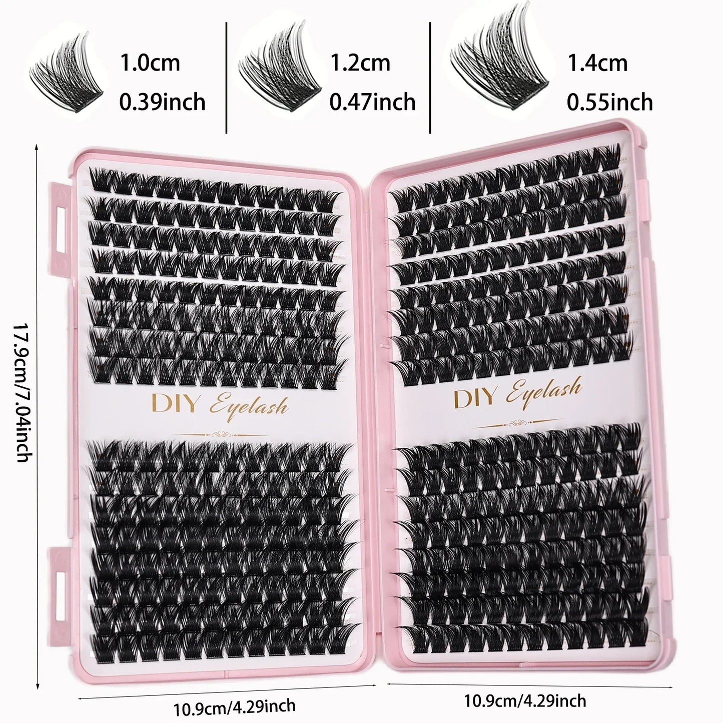 384pcs Cluster Lashes Mixed Tray | DIY Natural Look Eyelash Extension