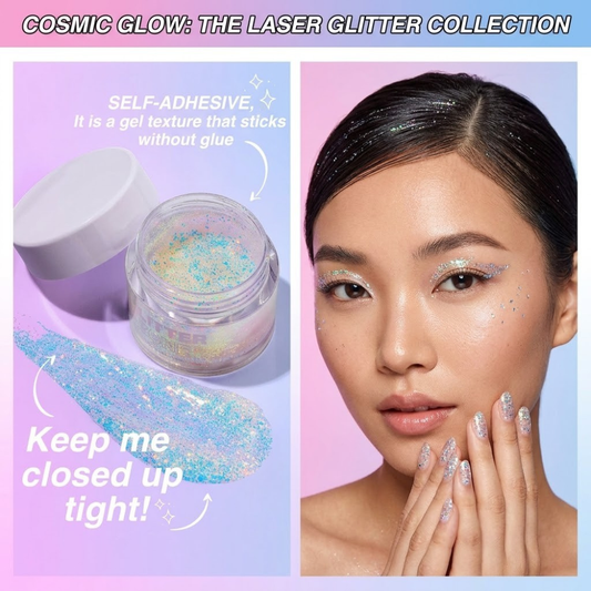 Instant Glue-Free Glitter Gel - Midnight Petal
