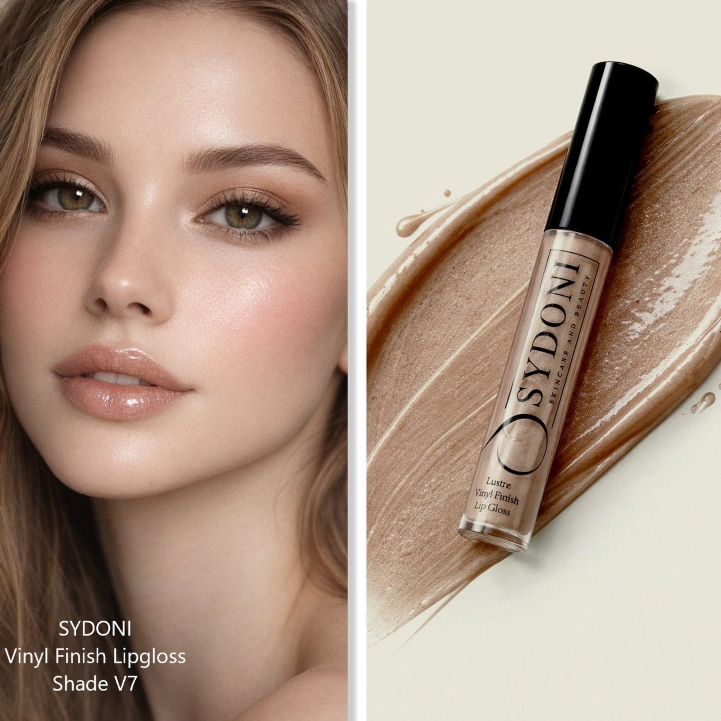 SYDONI LUSTRE VINYL FINISH LIPGLOSS SHADE V7 - Sheer Light Brown with Golden Shimmer