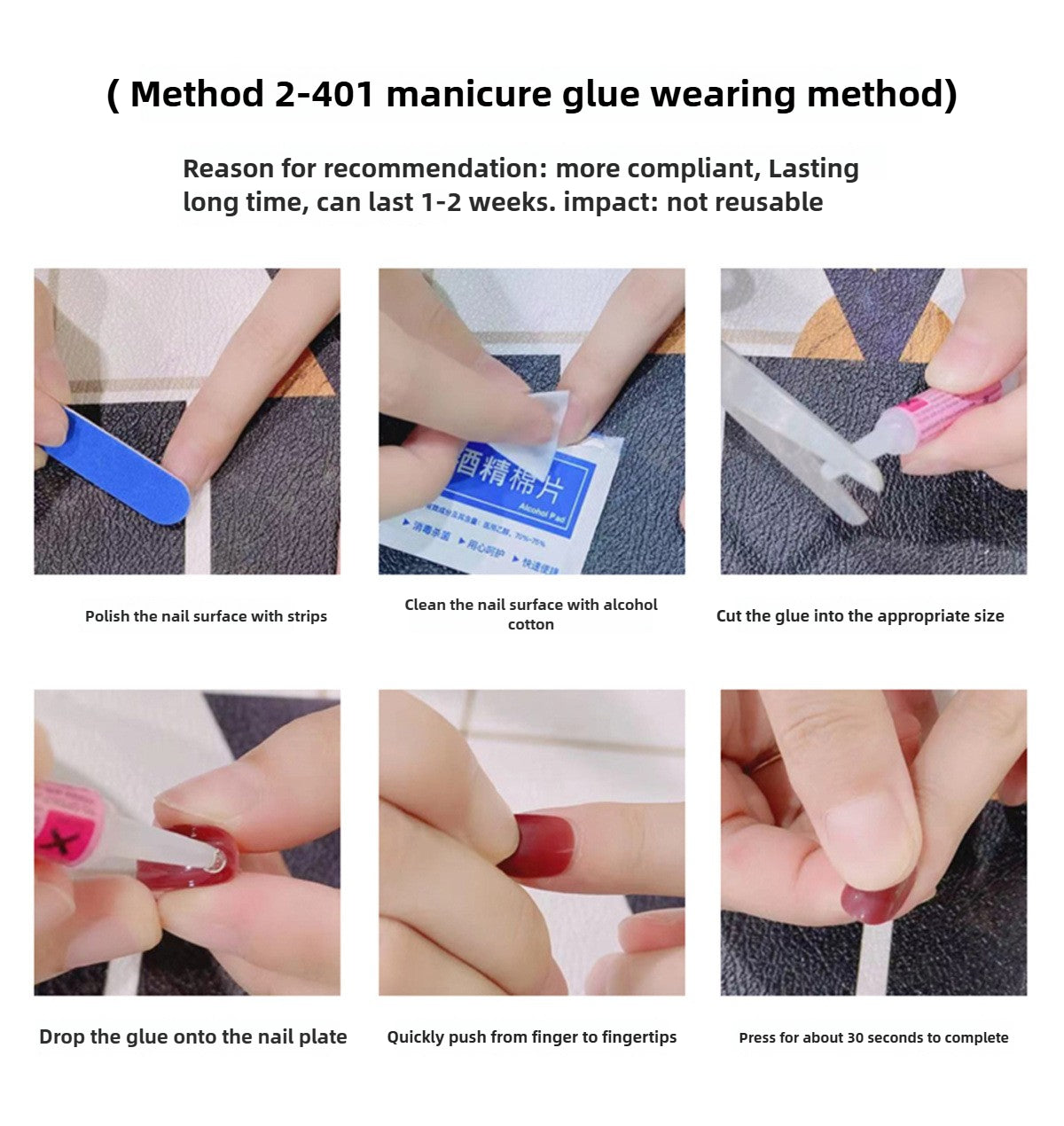 1021-Handmade press on nails fake nails removable