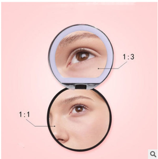 Cute Flip Cover Portable Rechargeable Makeup Mirror For Women