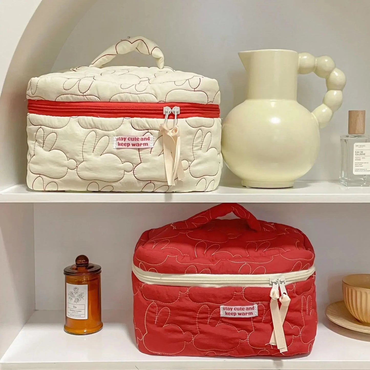 Ins Large Capacity Zipper Makeup Bags