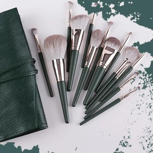 Super Quality 14Pcs Makeup Brushes Set Cosmetic Foundation Powder Blush Eye Shadow Lip Blend Wooden Make Up Brush Tool Kit
